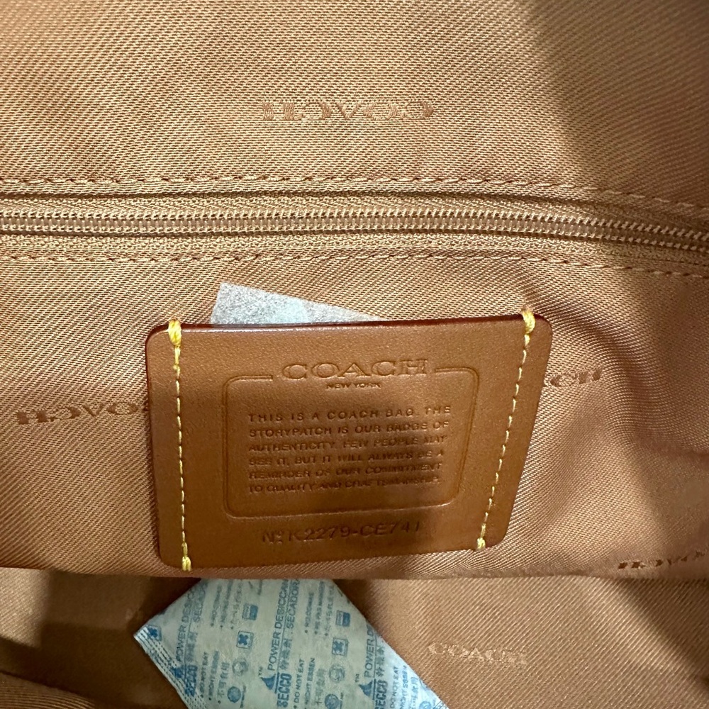 Coach Black Leather Satchel with Gold Accents - Picture 4 of 8